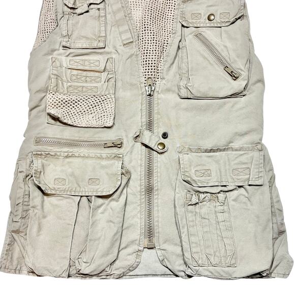 Vintage Banana Republic Safari Vest Small Beige Photographer Fishing Hiking - Picture 3 of 5